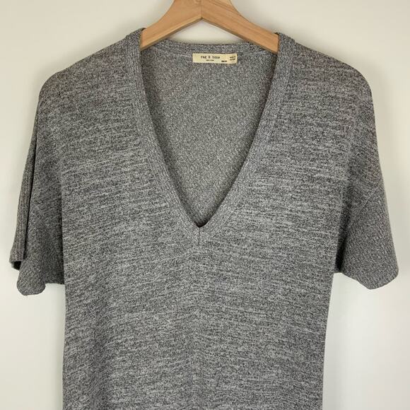 rag & bone Rosalind Short Sleeve Knit T-Shirt Dress Heather Gray Women's XS - Picture 3 of 5